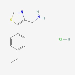 molecular formula C12H15ClN2S B2662998 [5-(4-Ethylphenyl)-1,3-thiazol-4-yl]methanamine;hydrochloride CAS No. 2375269-48-8