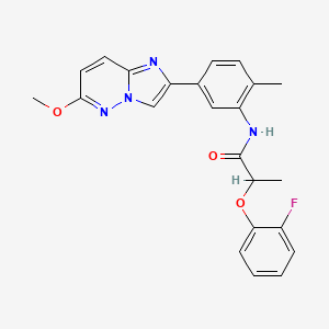 molecular formula C23H21FN4O3 B2663000 2-(2-氟苯氧基)-N-(5-(6-甲氧基咪唑[1,2-b]吡啉-2-基)-2-甲基苯基)丙酰胺 CAS No. 1060312-19-7