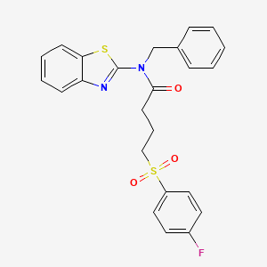 molecular formula C24H21FN2O3S2 B2663001 N-(benzo[d]thiazol-2-yl)-N-benzyl-4-((4-fluorophenyl)sulfonyl)butanamide CAS No. 941901-14-0