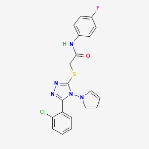 2-{[5-(2-chlorophenyl)-4-(1H-pyrrol-1-yl)-4H-1,2,4-triazol-3-yl]sulfanyl}-N-(4-fluorophenyl)acetamide