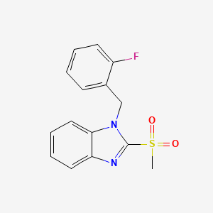 molecular formula C15H13FN2O2S B2663018 1-[(2-Fluorophenyl)methyl]-2-methylsulfonylbenzimidazole CAS No. 663929-31-5