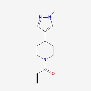 molecular formula C12H17N3O B2663025 1-[4-(1-Methylpyrazol-4-yl)piperidin-1-yl]prop-2-en-1-one CAS No. 2224503-01-7