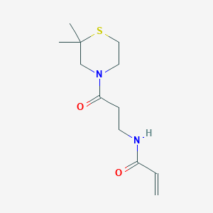 molecular formula C12H20N2O2S B2663026 N-[3-(2,2-Dimethylthiomorpholin-4-yl)-3-oxopropyl]prop-2-enamide CAS No. 2198287-37-3