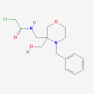 molecular formula C15H21ClN2O3 B2663027 N-[[4-Benzyl-3-(hydroxymethyl)morpholin-3-yl]methyl]-2-chloroacetamide CAS No. 2411266-87-8