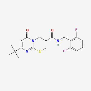 molecular formula C19H21F2N3O2S B2663028 8-(tert-butyl)-N-(2,6-difluorobenzyl)-6-oxo-2,3,4,6-tetrahydropyrimido[2,1-b][1,3]thiazine-3-carboxamide CAS No. 1421516-57-5