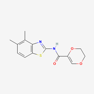 molecular formula C14H14N2O3S B2663030 N-(4,5-二甲基苯并噻唑-2-基)-5,6-二氢-1,4-二氧杂环戊二烯-2-羧酰胺 CAS No. 864860-87-7