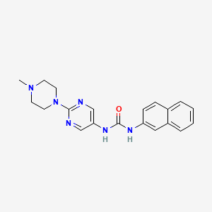 molecular formula C20H22N6O B2663032 1-(2-(4-甲基哌嗪-1-基)嘧啶-5-基)-3-(萘-2-基)脲 CAS No. 1396791-22-2