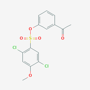molecular formula C15H12Cl2O5S B2663038 3-Acetylphenyl 2,5-dichloro-4-methoxybenzene-1-sulfonate CAS No. 2361864-28-8