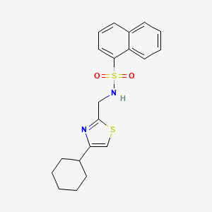 molecular formula C20H22N2O2S2 B2663040 N-((4-cyclohexylthiazol-2-yl)methyl)naphthalene-1-sulfonamide CAS No. 2034401-25-5