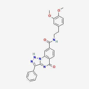 molecular formula C26H23N5O4 B2663041 N-(3,4-二甲氧基苯乙基)-5-氧代-3-苯基-4,5-二氢-[1,2,3]三唑并[1,5-a]喹啉-8-羧酰胺 CAS No. 1031624-38-0