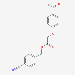 molecular formula C17H13NO4 B2663047 (4-Cyanophenyl)methyl 2-(4-formylphenoxy)acetate CAS No. 1111493-27-6