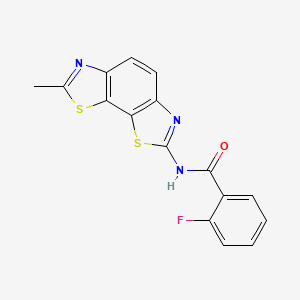 2-fluoro-N-(7-methyl-[1,3]thiazolo[4,5-g][1,3]benzothiazol-2-yl)benzamide