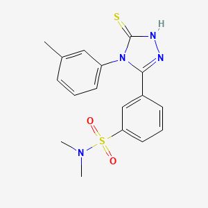 N,N-dimethyl-3-[4-(3-methylphenyl)-5-sulfanyl-4H-1,2,4-triazol-3-yl]benzene-1-sulfonamide