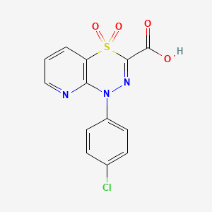 molecular formula C13H8ClN3O4S B2663061 1-(4-chlorophenyl)-1H-pyrido[2,3-e][1,3,4]thiadiazine-3-carboxylic acid 4,4-dioxide CAS No. 1774901-24-4