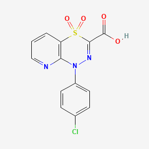 molecular formula C13H8ClN3O4S B2663061 1-(4-chlorophenyl)-4,4-dioxopyrido[2,3-e][1,3,4]thiadiazine-3-carboxylic acid CAS No. 1774901-24-4