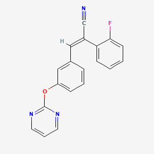 (2E)-2-(2-fluorophenyl)-3-[3-(pyrimidin-2-yloxy)phenyl]prop-2-enenitrile