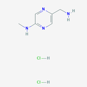molecular formula C6H12Cl2N4 B2663075 5-(Aminomethyl)-N-methylpyrazin-2-amine;dihydrochloride CAS No. 2241144-73-8