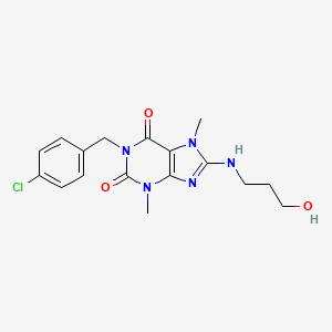 1-(4-chlorobenzyl)-8-((3-hydroxypropyl)amino)-3,7-dimethyl-1H-purine-2,6(3H,7H)-dione