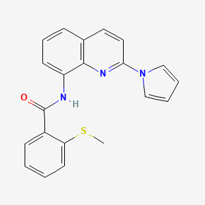 molecular formula C21H17N3OS B2663099 N-(2-(1H-pyrrol-1-yl)quinolin-8-yl)-2-(methylthio)benzamide CAS No. 1226429-20-4