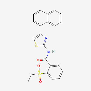 molecular formula C22H18N2O3S2 B2663102 2-(ethylsulfonyl)-N-(4-(naphthalen-1-yl)thiazol-2-yl)benzamide CAS No. 898459-01-3