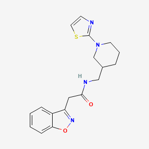 molecular formula C18H20N4O2S B2663106 2-(benzo[d]isoxazol-3-yl)-N-((1-(thiazol-2-yl)piperidin-3-yl)methyl)acetamide CAS No. 1704528-18-6
