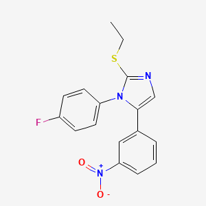 molecular formula C17H14FN3O2S B2663113 2-(ethylthio)-1-(4-fluorophenyl)-5-(3-nitrophenyl)-1H-imidazole CAS No. 1234807-40-9