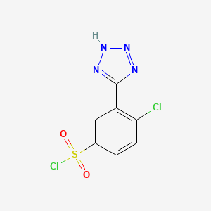 4-chloro-3-(1H-1,2,3,4-tetrazol-5-yl)benzene-1-sulfonyl chloride