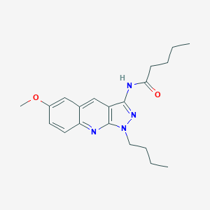 molecular formula C20H26N4O2 B266312 N-[(3Z)-1-butyl-6-methoxy-1,2-dihydro-3H-pyrazolo[3,4-b]quinolin-3-ylidene]pentanamide 