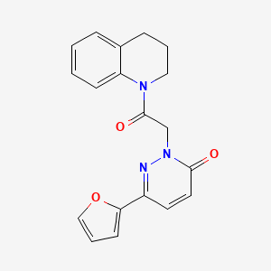 molecular formula C19H17N3O3 B2663121 2-[2-(3,4-dihydro-2H-quinolin-1-yl)-2-oxoethyl]-6-(furan-2-yl)pyridazin-3-one CAS No. 899946-17-9