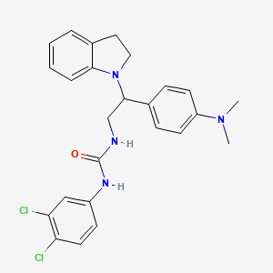 molecular formula C25H26Cl2N4O B2663123 1-(3,4-二氯苯基)-3-(2-(4-(二甲基氨基)苯基)-2-(吲哚-1-基)乙基)脲 CAS No. 1171540-87-6