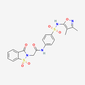 N-(4-(N-(3,4-dimethylisoxazol-5-yl)sulfamoyl)phenyl)-2-(1,1-dioxido-3-oxobenzo[d]isothiazol-2(3H)-yl)acetamide
