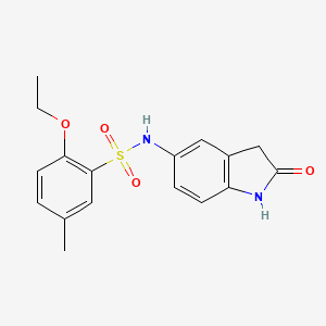 molecular formula C17H18N2O4S B2663130 2-ethoxy-5-methyl-N-(2-oxoindolin-5-yl)benzenesulfonamide CAS No. 921539-40-4