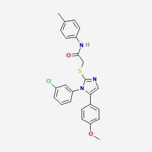 2-((1-(3-chlorophenyl)-5-(4-methoxyphenyl)-1H-imidazol-2-yl)thio)-N-(p-tolyl)acetamide