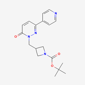 molecular formula C18H22N4O3 B2663139 Tert-butyl 3-{[6-oxo-3-(pyridin-4-yl)-1,6-dihydropyridazin-1-yl]methyl}azetidine-1-carboxylate CAS No. 2380069-10-1