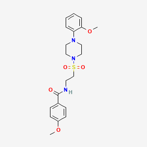 molecular formula C21H27N3O5S B2663140 4-methoxy-N-(2-((4-(2-methoxyphenyl)piperazin-1-yl)sulfonyl)ethyl)benzamide CAS No. 899979-65-8