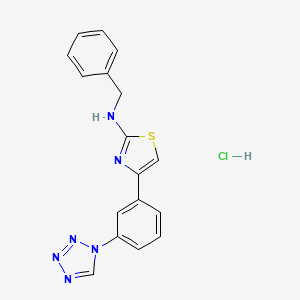 molecular formula C17H15ClN6S B2663142 4-(3-(1H-tetrazol-1-yl)phenyl)-N-benzylthiazol-2-amine hydrochloride CAS No. 2034433-50-4