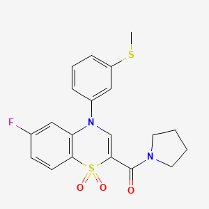 6-fluoro-4-[3-(methylsulfanyl)phenyl]-2-(pyrrolidine-1-carbonyl)-4H-1lambda6,4-benzothiazine-1,1-dione