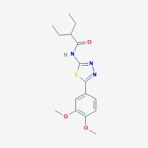 molecular formula C16H21N3O3S B266315 N-[5-(3,4-dimethoxyphenyl)-1,3,4-thiadiazol-2-yl]-2-ethylbutanamide 