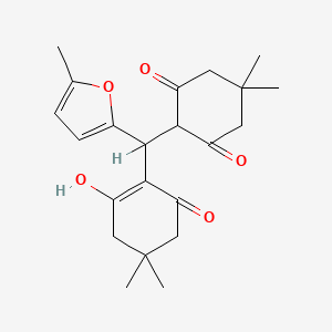 molecular formula C22H28O5 B2663153 2-[(2-羟基-4,4-二甲基-6-氧代-1-环己烯-1-基)(5-甲基-2-呋喃基)甲基]-5,5-二甲基-1,3-环己二酮 CAS No. 304481-31-0