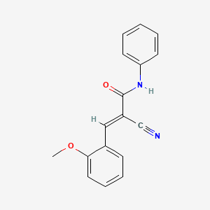 molecular formula C17H14N2O2 B2663160 (2E)-2-cyano-3-(2-methoxyphenyl)-N-phenylprop-2-enamide CAS No. 15804-65-6