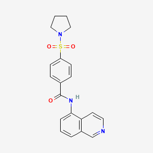 molecular formula C20H19N3O3S B2663163 N-(isoquinolin-5-yl)-4-(pyrrolidin-1-ylsulfonyl)benzamide CAS No. 1021021-26-0