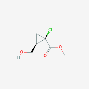 molecular formula C6H9ClO3 B2663172 甲基(1R,2R)-1-氯-2-(羟甲基)环丙烷-1-羧酸甲酯 CAS No. 2227761-96-6