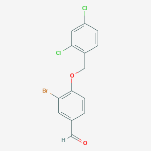 molecular formula C14H9BrCl2O2 B2663174 3-Bromo-4-[(2,4-dichlorobenzyl)oxy]benzaldehyde CAS No. 443292-21-5
