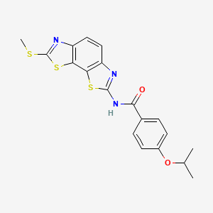 molecular formula C19H17N3O2S3 B2663176 N-(2-甲硫基-[1,3]噻唑并[4,5-g][1,3]苯并噻唑-7-基)-4-丙基氧基苯甲酰胺 CAS No. 477503-71-2