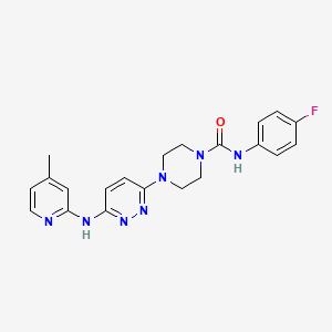 molecular formula C21H22FN7O B2663177 N-(4-fluorophenyl)-4-(6-((4-methylpyridin-2-yl)amino)pyridazin-3-yl)piperazine-1-carboxamide CAS No. 1021072-68-3