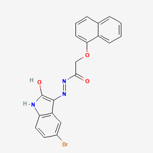 molecular formula C20H14BrN3O3 B2663181 5-溴-3-(2-(1-萘氧基)乙酰肼基)-2-氧代吲哚 CAS No. 330572-47-9