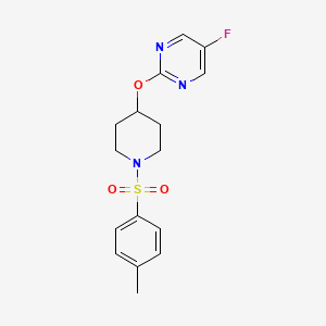 molecular formula C16H18FN3O3S B2663188 5-Fluoro-2-{[1-(4-methylbenzenesulfonyl)piperidin-4-yl]oxy}pyrimidine CAS No. 2380171-38-8