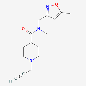 molecular formula C15H21N3O2 B2663202 N-methyl-N-[(5-methyl-1,2-oxazol-3-yl)methyl]-1-(prop-2-yn-1-yl)piperidine-4-carboxamide CAS No. 1427929-16-5