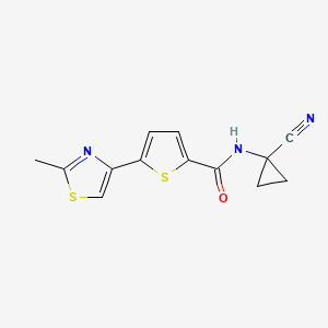 molecular formula C13H11N3OS2 B2663206 N-(1-Cyanocyclopropyl)-5-(2-methyl-1,3-thiazol-4-yl)thiophene-2-carboxamide CAS No. 2418711-08-5