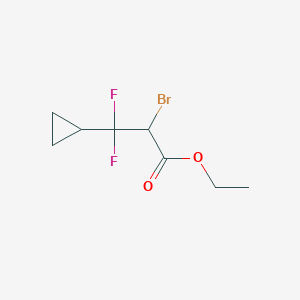 molecular formula C8H11BrF2O2 B2663209 Ethyl 2-bromo-3-cyclopropyl-3,3-difluoropropanoate CAS No. 2402829-29-0